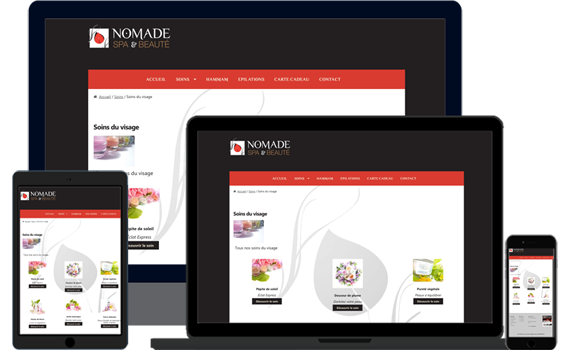 Site e-commerce Nomade Spa & Beauté à Brest