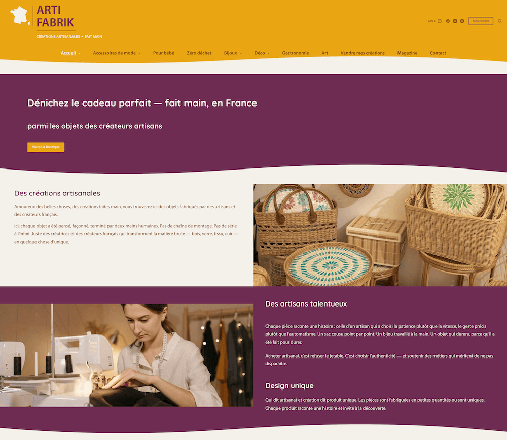 Conception de la marketplace artifabrik