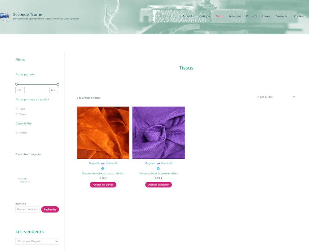 boutique marketplace seconde trame